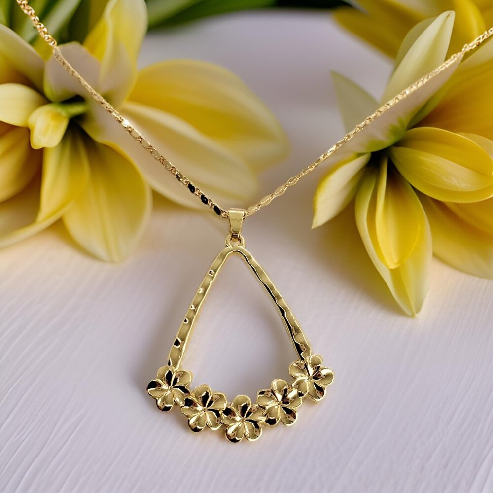 Plumeria Lei Drop Necklace